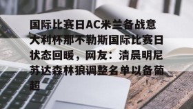 满冠体育- 国际比赛日AC米兰备战意大利杯那不勒斯国际比赛日状态回暖，网友：清晨明尼苏达森林狼调整名单以备葡超